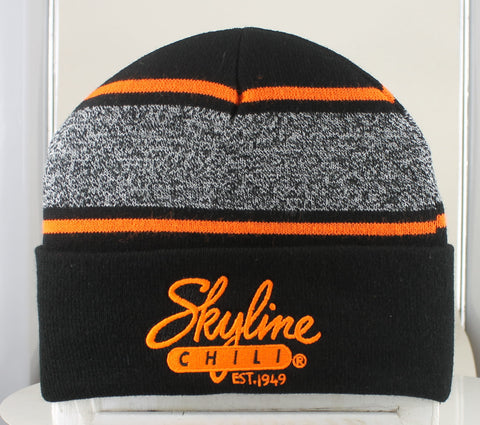 Skyline Orange, Black and Gray Beanie