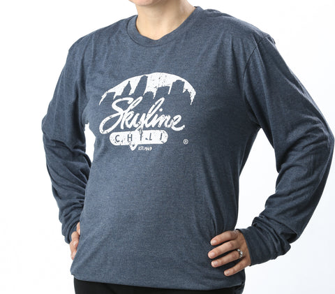 Skyline Navy Frost Crewneck Long Sleeve T-Shirt
