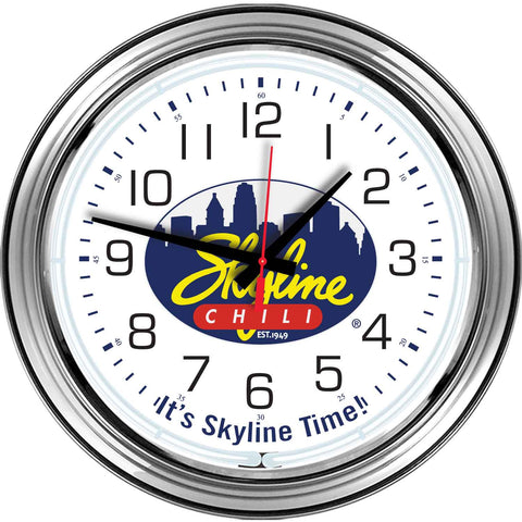 16" Chrome Skyline Chili Neon Clock