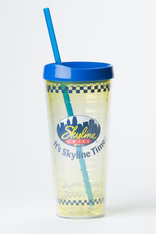 Skyline 22 oz. Double-Wall Insulated Tumbler w/ Lid and Straw