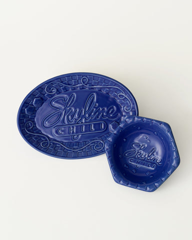 Skyline Plate + Oyster Cracker Bowl Set - Blue- PRE-SALE