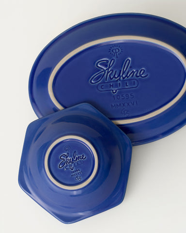 Skyline Plate + Oyster Cracker Bowl Set - Blue- PRE-SALE