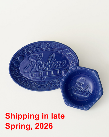 Skyline Plate + Oyster Cracker Bowl Set - Blue- PRE-SALE